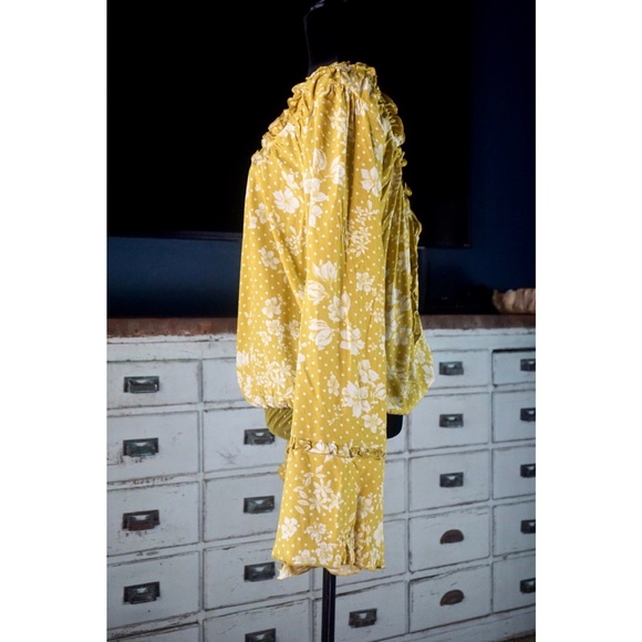 Free People One On One Yellow Floral Bodysuit L - Picture 5 of 11